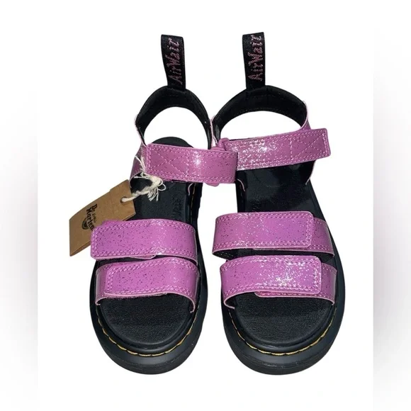 NEW Dr Martens Klaire Y Youth Strappy Sandals- Pink Cosmic Glitter - Picture 3 of 4